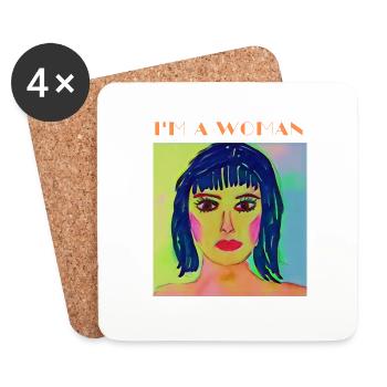 I'm a woman, cis or trans, whatever - Dessous de verre (lot de 4) - blanc - Devant