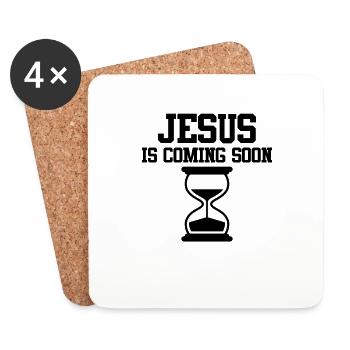 Jesus Is Coming Soon Countdown Christian Jesus - Coasters (set of 4) - white - Front