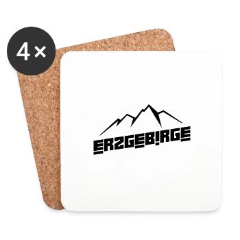 Berge Wandern Erzgebirge - Untersetzer (4er-Set) - Weiß - Vorne