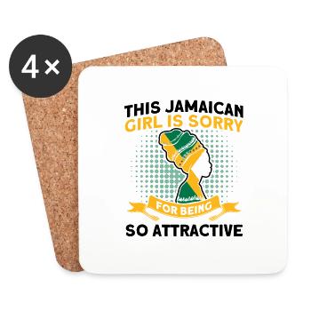 Jamaïque Drapeau Jamaïcain Cadeau - Dessous de verre (lot de 4) - blanc - Devant