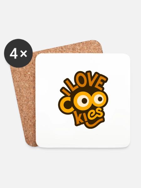 Ich liebe Cookies - Untersetzer (4er-Set) - Weiß