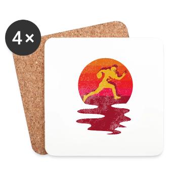 Retro Vintage American Football Sports Football - Coasters (set of 4) - white - Front