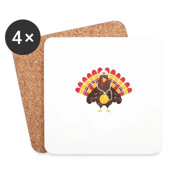 Turkey Nurse Thanksgiving Dinner Turkey - Coasters (set of 4) - white - Front
