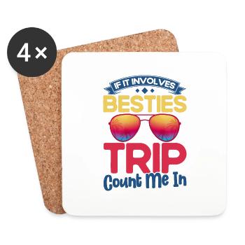 Besties Trip Holiday Trip Holiday Gift - Coasters (set of 4) - white - Front