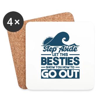 Besties Trip Holiday Trip Holiday Gift - Coasters (set of 4) - white - Front