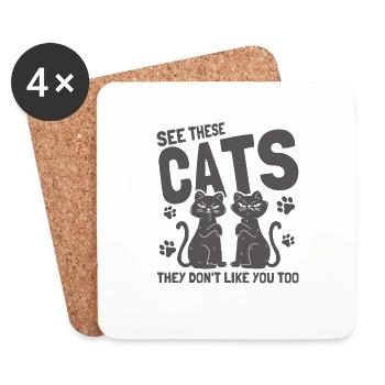 Cats Cat Owner Pet Animals Gift - Coasters (set of 4) - white - Front
