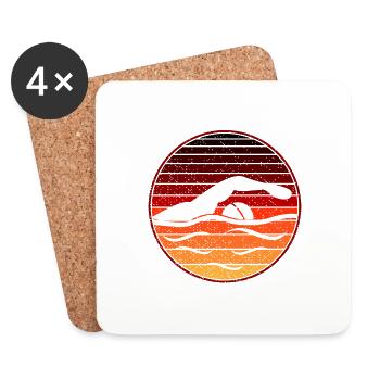 Schwimmen - Coasters (set of 4) - white - Front
