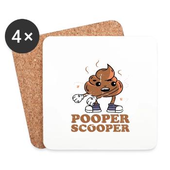 Official Pooper Scooper 10 - Untersetzer (4er-Set) - Weiß - Vorne