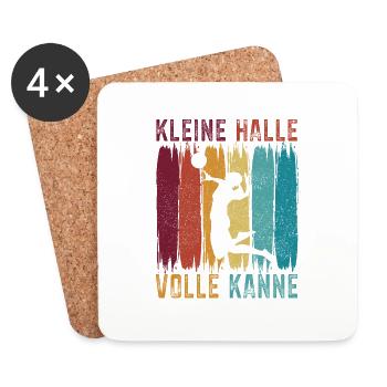 Volleyball Kleine Halle Volle Kanne Geschenk - Untersetzer (4er-Set) - Weiß - Vorne