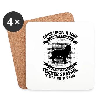 Il était une fois - Cocker Spaniel - Dessous de verre (lot de 4) - blanc - Devant