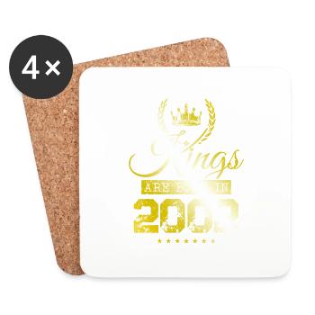 les rois naissent en 2002 - Dessous de verre (lot de 4) - blanc - Devant