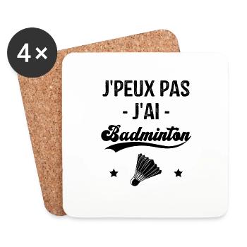 Je Peux Pas J'ai Badminton - Dessous de verre (lot de 4) - blanc - Devant