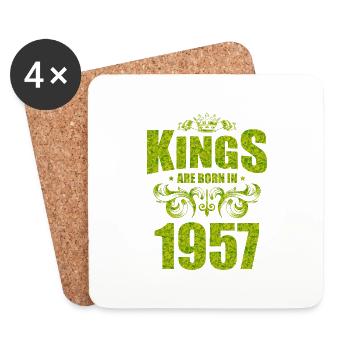 kings are born 1957 - Untersetzer (4er-Set) - Weiß - Vorne