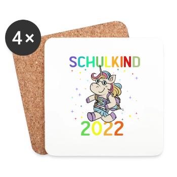 Schulkind 2022 - Untersetzer (4er-Set) - Weiß - Vorne