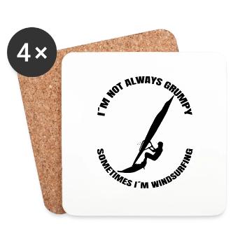 Windsurfer Surf Kitesurfer Cadeau Planche à voile - Dessous de verre (lot de 4) - blanc - Devant