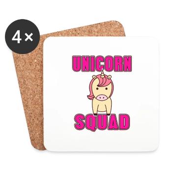 Unicorn Squad Cute Retro Awesome Unicorn Design - Untersetzer (4er-Set) - Weiß - Vorne