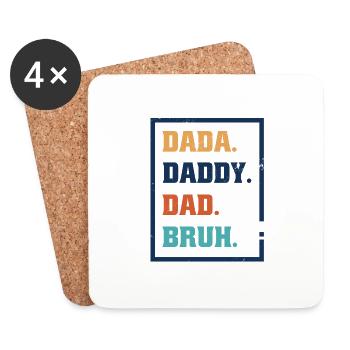 Evolution eines Vaters - Vater Papa Dad Papi Bruh - Untersetzer (4er-Set) - Weiß - Vorne