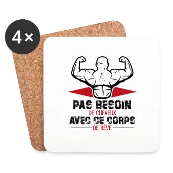 PAS BESOIN DE CHEVEUX AVEC CE CORPS DE RÊVE - Dessous de verre (lot de 4) - blanc - Devant