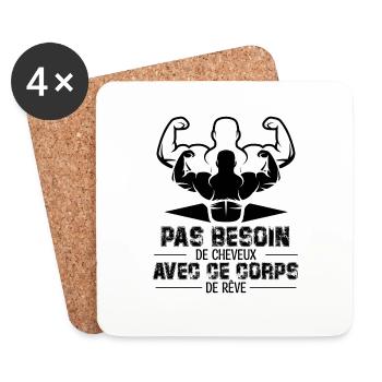 PAS BESOIN DE CHEVEUX AVEC CE CORPS DE RÊVE - Dessous de verre (lot de 4) - blanc - Devant