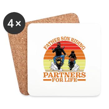 Père Fils, Partenaires d’équitation pour la vie 4 - Dessous de verre (lot de 4) - blanc - Devant