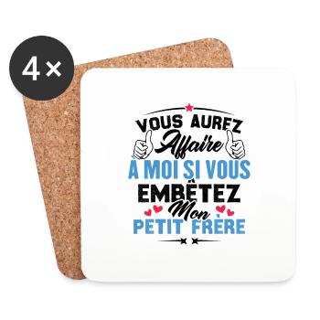 Si vous embêtez mon petit frère - Dessous de verre (lot de 4) - blanc - Devant
