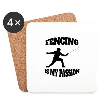 Fencing funny fencer saying funny martial arts - Coasters (set of 4) - white - Front