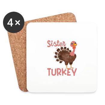 Will Trade Sister für Turkey Day Thanksgiving - Untersetzer (4er-Set) - Weiß - Vorne