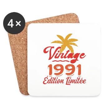 Vintage 1991 Edition Limitée - Dessous de verre (lot de 4) - blanc - Devant