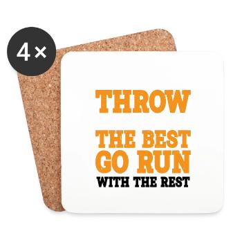If You Can't Throw With The Best, Go Run - Coasters (set of 4) - white - Front