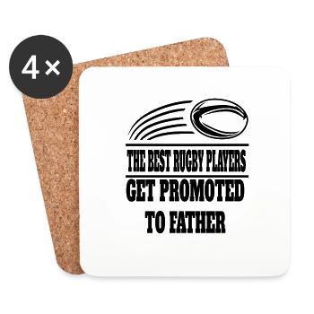 Rugby Dad Rugby Player Papa Rugby Team Rugby Coach - Coasters (set of 4) - white - Front