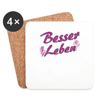 BESSER LEBEN - Untersetzer (4er-Set) - Weiß - Vorne