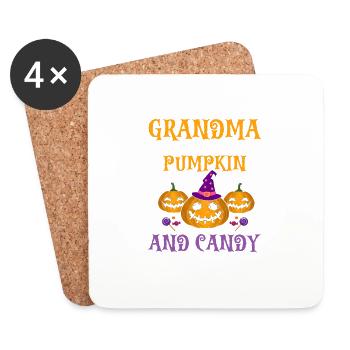 GRANDMA Never Runs Out Of Pumpkin & Candy - Coasters (set of 4) - white - Front