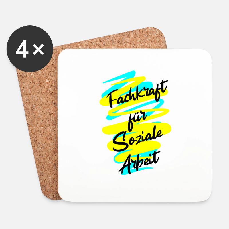 Soziale Arbeit - Untersetzer (4er-Set) - Weiß