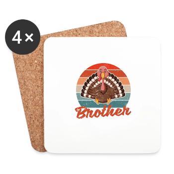 Will Trade Brother For Turkey Day Funny - Untersetzer (4er-Set) - Weiß - Vorne