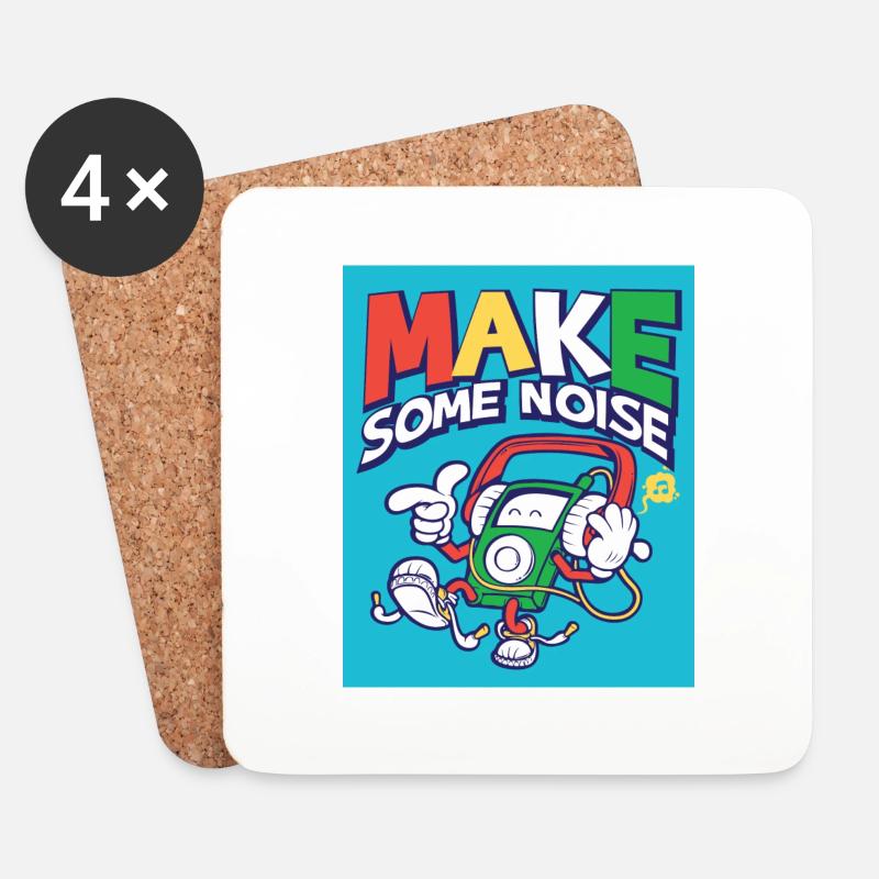 Make Some Nois - Untersetzer (4er-Set) - Weiß