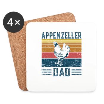 Landwirtschaftsrasse - Vintage Appenzeller - Untersetzer (4er-Set) - Weiß - Vorne