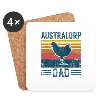 Race agricole - Vintage Australorp - Dessous de verre (lot de 4) - blanc - Devant
