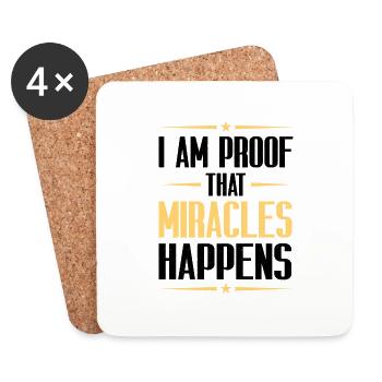 I Am Proof That Miracles Happen Christian - Coasters (set of 4) - white - Front