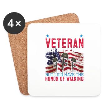 American Veterans America USA Fight - Dessous de verre (lot de 4) - blanc - Devant