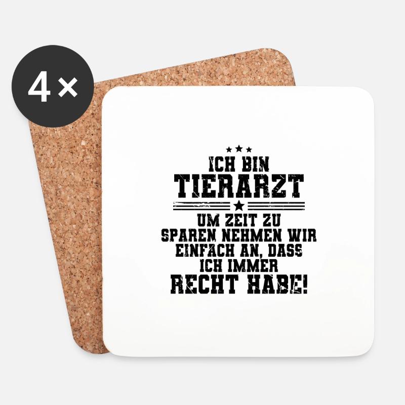 Tierarzt - Untersetzer (4er-Set) - Weiß