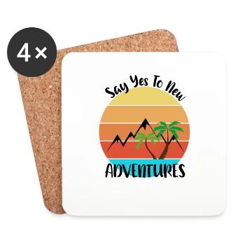 Dites oui à de nouvelles aventures - Dessous de verre (lot de 4) - blanc - Devant