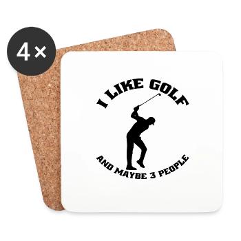 Golf Golf Club Saying Golf Ball Golfer - Coasters (set of 4) - white - Front