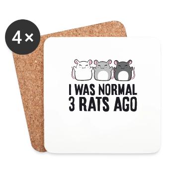 I Was Normal 3 Rats Ago Rat Owner Funny Rat - Coasters (set of 4) - white - Front