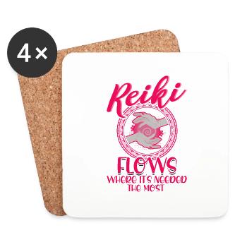 Reiki Symbol Reiki Meister Reiki Kristall Geschenk - Untersetzer (4er-Set) - Weiß - Vorne