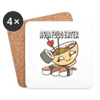 ASIA FOOD EATER - Coasters (set of 4) - white - Front