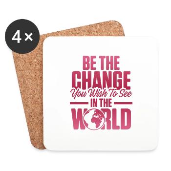 changement dans le monde - Dessous de verre (lot de 4) - blanc - Devant