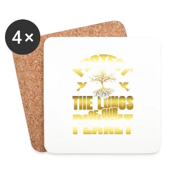 nature conservation environmental protection - Coasters (set of 4) - white - Front