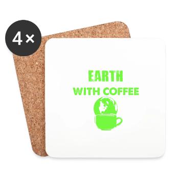 coffee protect the earth - Coasters (set of 4) - white - Front