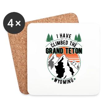 Randonneurs - Grimpeurs - Randonnée Grand Teton - Dessous de verre (lot de 4) - blanc - Devant