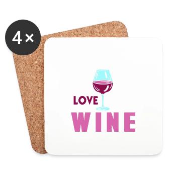 Just Love Wine - Coasters (set of 4) - white - Front